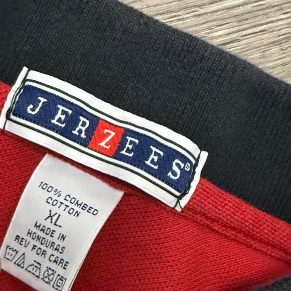 Vintage Jerzees Kansas Speedway Pit Tour Club Polo Shirt Red Mens XL Checkered - Picture 2 of 5